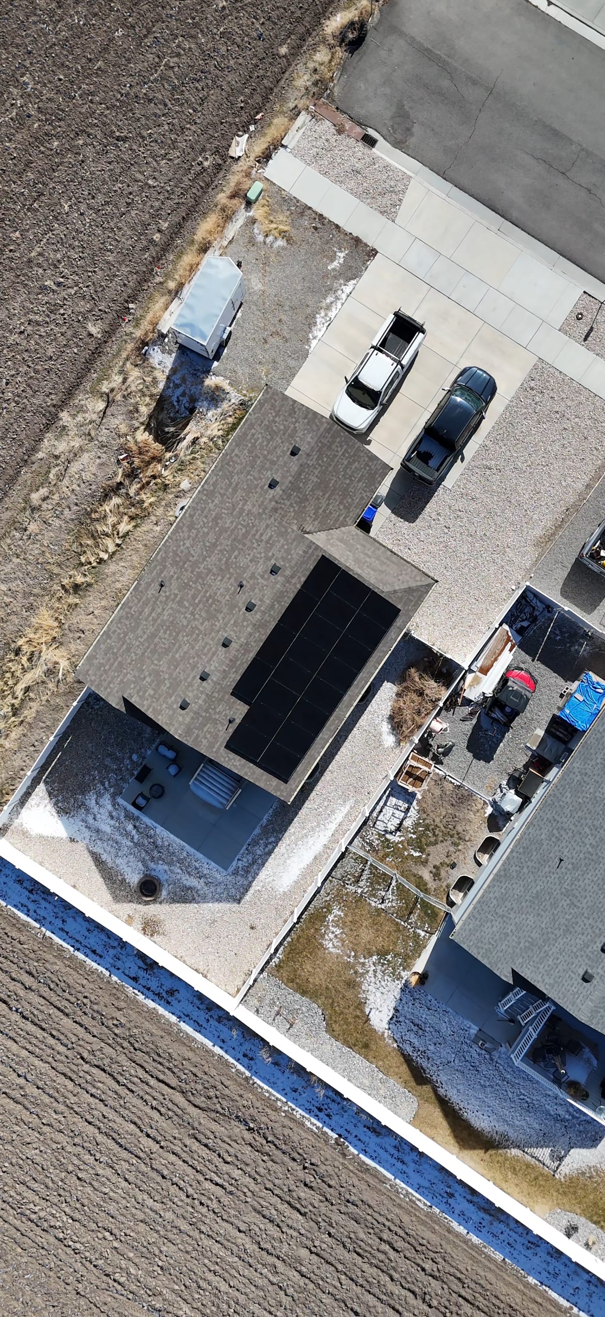 [Trina panels] Aerial view showing solar installation with surrounding landscape